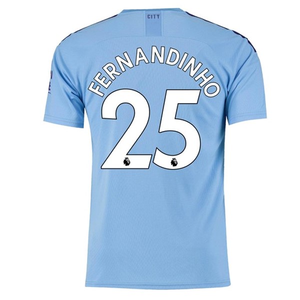 Maillot Football Manchester City NO.25 Fernandinho Domicile 2019-20 Bleu